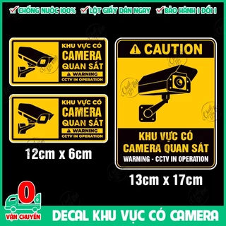 Miếng dán khu vực có camera quan sát đang hoạt động security CCTV in Operation decal cảnh báo an ninh