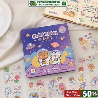 SET 100 Miếng Ticker Hình Bé Gái Dễ Thương Phù Hợp Trang Trí Sổ Làm Dụng Cụ Bullet Journal - Tongkhosi68.VN