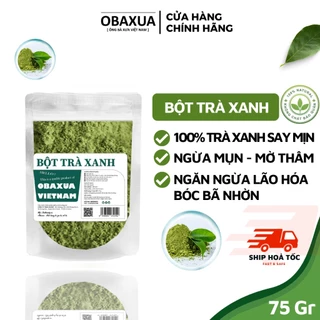 Bột trà xanh đắp mặt nguyên chất sấy lạnh hữu cơ Obaxua 100% Organic