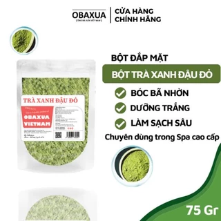 Bột trà xanh đậu đỏ hữu cơ Obaxua nguyên chất sạch mịn - Mặt nạ bột giúp bóc bã nhờn - Dưỡng trắng - Làm sạch sâu