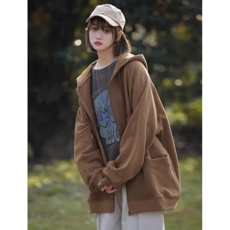 Áo Hoodie nữ zip unisex, khoác bomber nỉ bông BASSIC Ulzzang , mũ áo trùm đầu 2 lớp, thân 1 lớp