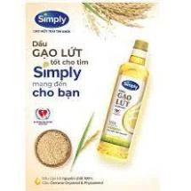 Dầu Ăn Simply đậu nành, gạo lứt/ Neptune/ Cái Lân/ Meizan gold Chai 1 lít