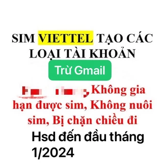 Sim Viettel Tạo Tài Khoản Nhận Mã OTP Cuộc Gọi