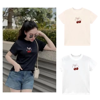 Áo Thun Nữ Baby Tee LYB  mẫu Cherry form slim nhỏ có size chất vải Cotton 100%