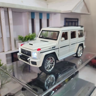 Mô hình xe Mercedes-AMG G63 tỉ lệ 1:24 bản mới có đánh lái, còi, nhún và chạy cót