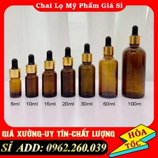 Lọ Đựng Tinh Dầu Thủy Tinh Nắp Bóp Nhỏ Giọt Khoen Vàng 30ML/50ML/100ML Dựng Tinh Dầu, Tế bào gốc -Chai Lọ Mỹ Phẩm Giá Sỉ