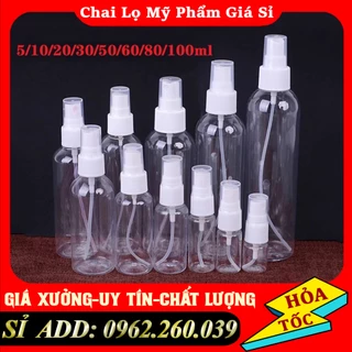 Chai Xịt Phun Sương 20ML/30ML/50ML/100ML/250ML Lọ Chiết Gel, Tinh Dầu, Đựng Dung Dịch Du Lịch - Chai Lọ Mỹ Phẩm Giá Sỉ