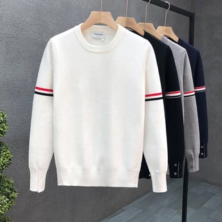 Thom Browne Áo sweater Kẻ Sọc Trắng Cổ Thuyền Thời Trang Thu Đông 2023 Sang Trọng Cho Nam