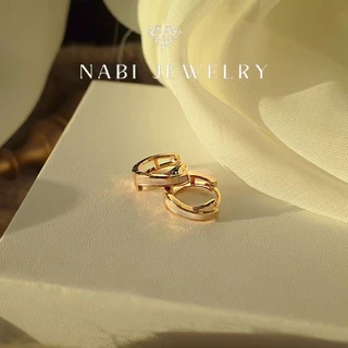 Khuyên tai nữ chuôi bạc 925 kiểu dáng hình tròn mạ vàng 18K Nabi Jewelry phụ kiện nữ nhẹ nhàng - BT110