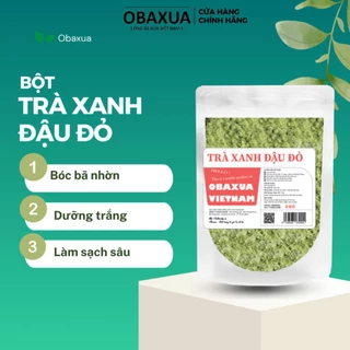 Bột trà xanh đậu đỏ hữu cơ Obaxua nguyên chất sạch mịn - Mặt nạ bột giúp bóc bã nhờn - Dưỡng trắng - Làm sạch sâu