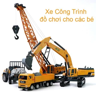 Đồ chơi xe mô hình công trình xây dựng Máy xúc, máy ủi, cần cẩu...  an toàn, chống chịu va đập siêu bền bỉ