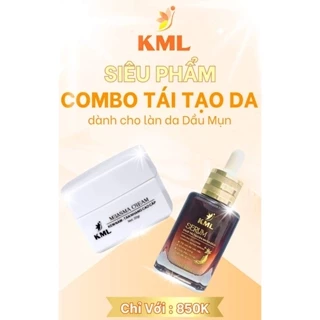 Combo tái tạo cao cấp không sưng đỏ KML ( gồm 1 serum tái tạo cao cấp và 1 kem nám tàn nhang cao cấp)