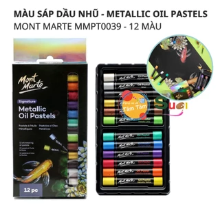 Màu Sáp Dầu Nhũ Metallic Oil Pastels Mont Marte MMPT0039 12 Màu