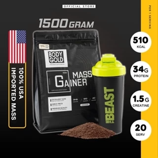 Mass Gainer Hight Protein Sữa Tăng cân Tăng Cơ Body Gold túi 1,5kg + Tặng Bình Lắc 700ml .p