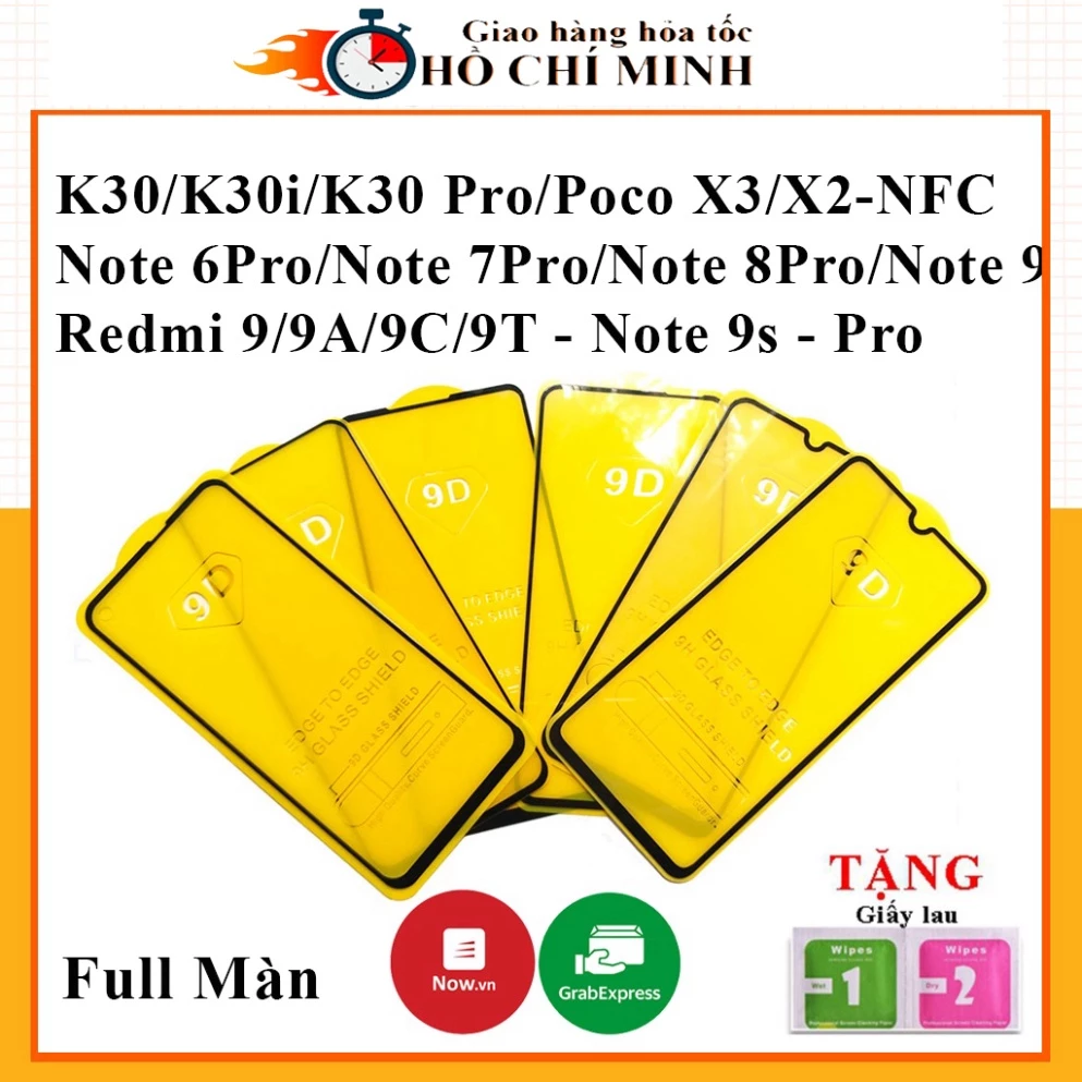Kính cường lực redmi note 11 11s Pro Note 10 9s 9 8 10s Xiaomi mi 9 8 Lite 11 CC9 5g 10T 11T 12T Pro Kính [9D]