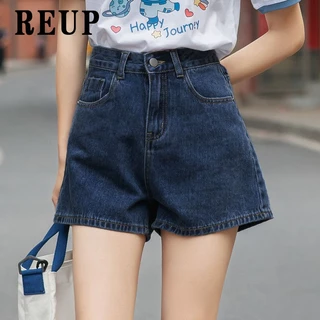 Jiashucheng Quần Short Denim Lưng Cao Dáng Ôm Che Bụng Thời Trang Mùa Hè Hàn Quốc Giản Dị Dành Cho Bạn Nữ