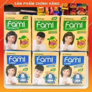 LỐC 6 HỘP SỮA ĐẬU NÀNH FAMI NGUYÊN CHẤT/ CANXI VINASOY 200ML