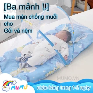 💥Giao hàng trong vòng 24 giờ Màn chống muỗi con Bộ 3 chi tiết màn đệm gối ngủ chống muỗi cho bé Mùng lều lưới chống muỗi cho bé sơ sinh - Nệm mềm-Màn Chụp Cho Bé Gấp Gọn - Dây kéo thoáng khí Bộ 3 chi tiết màn đệm gối ngủ chống muỗi cho bé