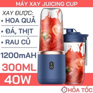 Máy Xay Sinh Tố Juicing Cup 300ML Cầm Tay 6 Lưỡi Sử Dụng Pin Sạc Cổng USB Siêu Tiện Lợi