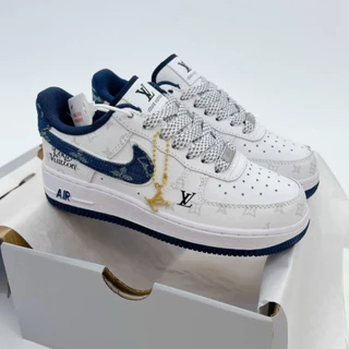 Giày_Nike Air Force 1 Louis Vuitton, Giày Thể Thao Nam Nữ AF1 LV Navy Bản Best Quality Full Phụ Kiện