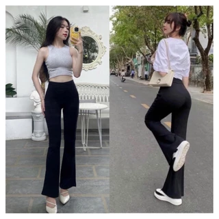 Quần legging nữ co dãn 4 chiều, quần legging dài ống loe cạp cao nâng mông,có bigsize( mã QA01)