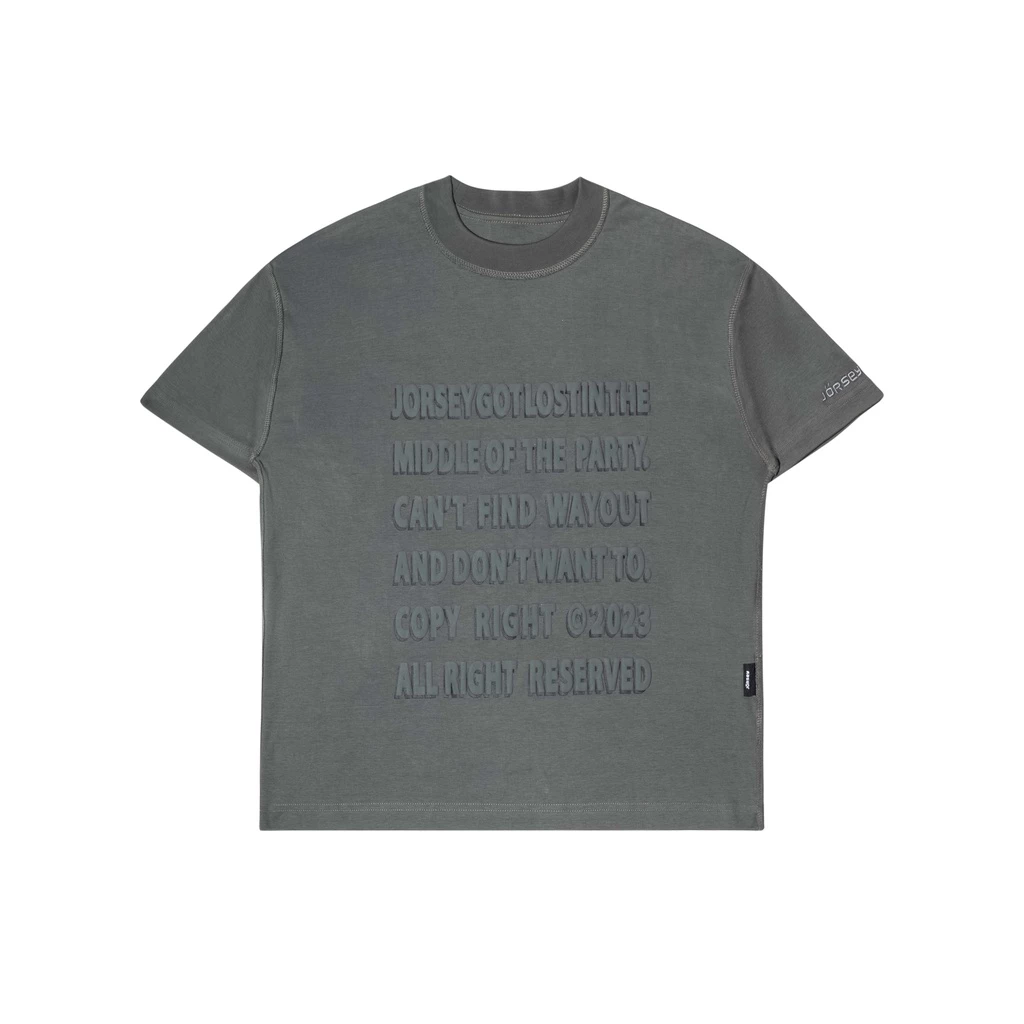 Áo Thun JORSEY - TEXT T-Shirt Unisex 100% Cotton Form Boxy Rộng Tay Lỡ May Ngược