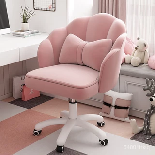 Shipment from Taiwan✅Home Computer Chair Backrest Bedroom Swivel Chair Comfortable Long-Sitting Girl Makeup Chair Dormit