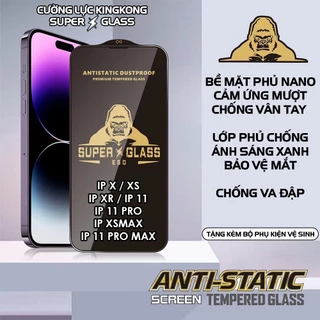 Cường lực KINGKONG iphone X Xs XR Xsmax 11 11 Pro Max siêu tĩnh điện, siêu dày, bảo vệ điện thoại