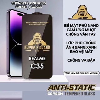 Cường lực KINGKONG Realme C35 / Narzo 50A Prime siêu tĩnh điện, siêu dày, bảo vệ điện thoại