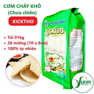 Cơm cháy khô Xicktho Ninh Bình (Túi 1kg Chưa chiên 26 miếng 10 x 8cm) gạo nếp hương thơm ngon đặc biệt - giadunggiare.vn