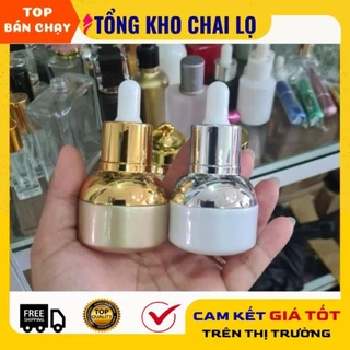 [Buôn Sỉ Giá Tốt] Chai Lọ Đựng Tinh Dầu 20ml Bầu Xi Vàng,Xi Bạc Chiết Serum, Tinh Chất