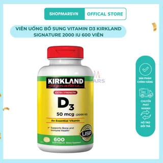 Viên uống bổ sung Vitamin D3 Kirkland Signature 2000IU 600 viên date 2027 - Marsshopvietnam