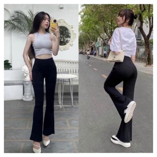 Quần legging nữ co dãn 4 chiều, quần legging dài ống loe cạp cao nâng mông,có bigsize( mã QA01)