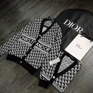 Áo cardigan CHRISTION DI.O len dệt hoạ tiết dio monogram đơn giản,áo khoác len cardigan hot trend mua đông 2024