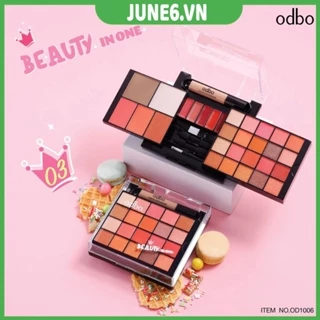 Bộ trang điểm 5in1 Odbo Beauty In One Thái Lan, Bảng Phấn Mắt Má Môi OD1006 Tiện Dụng Màu Xinh 31.5g - June6.vn