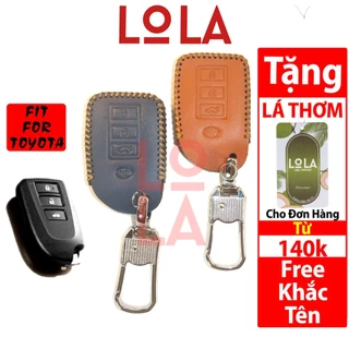 Bao Da Chìa Khóa Toyota Vios G 19-21, Yaris ô tô ốp smartkey bằng da bò khắc tên theo yêu cầu miễn phí