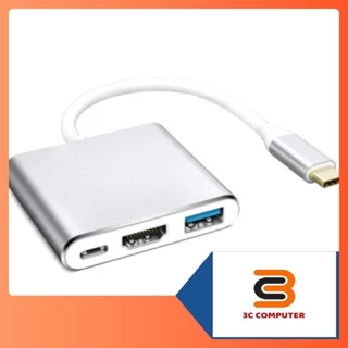 Hub Type C 3 trong 1 to HDMI 4K cho Macbook/iPad/Laptop, Hub chuyển đổi type C sang VGA, Cổng chuyển đổi Type C ra HDMI