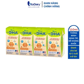 Sữa bột pha sẵn Colos DHA+ lốc 110ml giúp bé thông minh sáng trí, đề kháng khỏe- VitaDairy