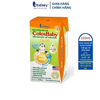 Sữa uống dinh dưỡng ColosBaby IQ Gold 110ml - lốc 4 hộp - VitaDairy