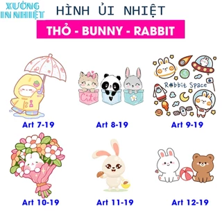 (Hình Ủi Nhiệt Quần Áo - Miếng Dán Ủi Quần Áo) Có In Theo Yêu Cầu, Hình Ủi THỎ - BUNNY 100