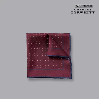 CHARLES TYRWHITT - Khăn tay nam hình vuông Spot Print Silk TIP0267-CPK