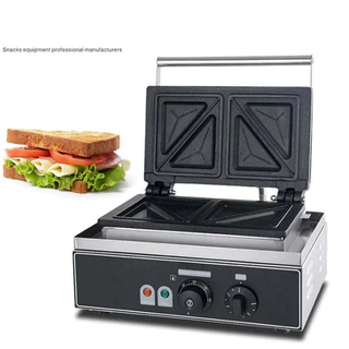 Máy Làm Bánh Hotdog 4 Tam Giác_Máy Điện Công Nghiệp 220V Bánh Mì Sandwich Fy113 + Tặng Công Thức