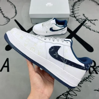 Giày_Nike Air Force 1 Louis Vuitton, Giày Thể Thao Nam Nữ AF1 LV Navy Bản Best Quality Full Phụ Kiện