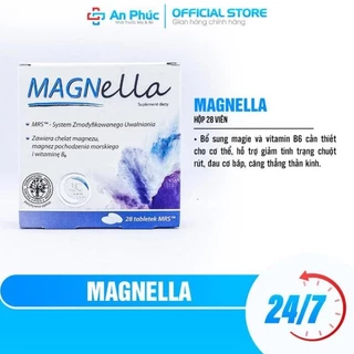 Viên MAGNELLA Hộp 28 viên - Bổ Sung Magie và Vitamin B6, Vitamin Bầu, Bổ Thần Kinh, Giảm Đau Cơ, Chuột Rút An Phúc