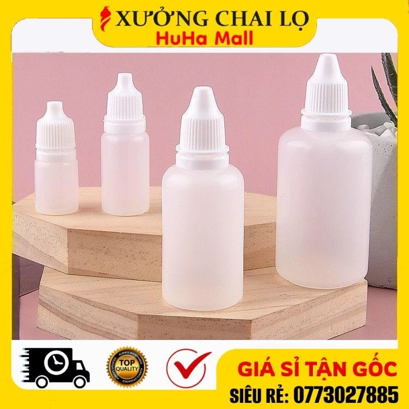 Chai Lọ Nhựa Nhỏ Mắt 5ml, 10ml, 20ml, 30ml, 50ml Nút Granty ❣️BUÔN SỈ RẺ❣️ Vỏ Chiết Mực, Đựng Cồn, Mỹ Phẩm