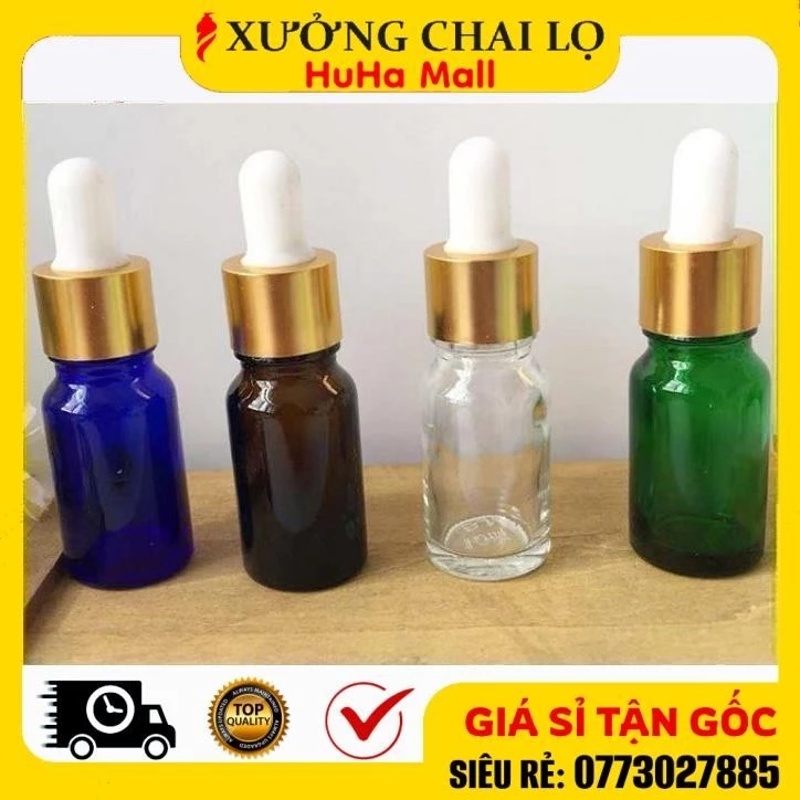 Chai Lọ Chiết Serum 5ml, 10ml, 15ml, 20ml, 30ml ❣️BUÔN SỈ RẺ❣️ Vỏ Đựng Tinh Dầu Thủy Tinh Bóp Giọt Chiết Mỹ Phẩm