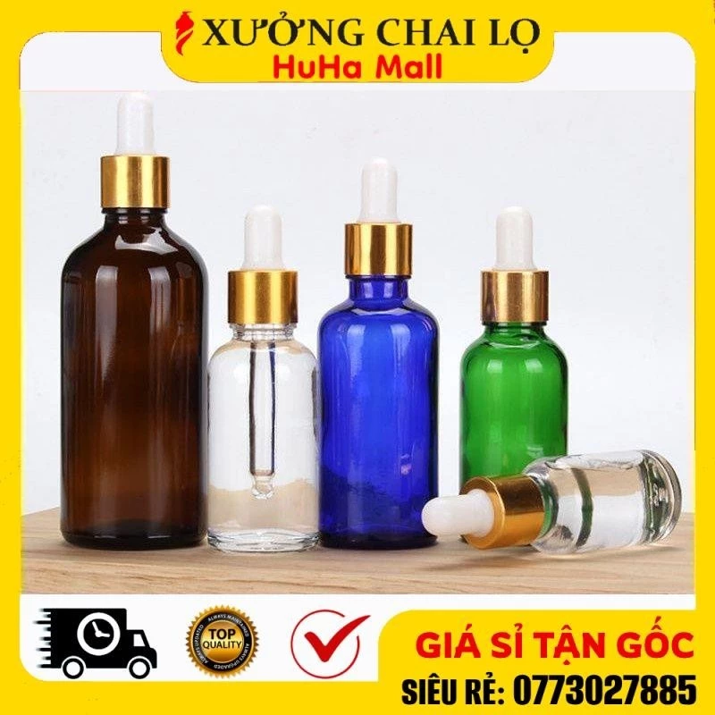 Chai Lọ Chiết Serum [15ml, 20ml, 30ml, 50ml] Bóp Giọt ❣️BUÔN SỈ RẺ❣️ Vỏ Đựng Tinh Dầu Thủy Tinh, Chiết Mỹ Phẩm Du Lịch