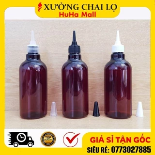 Chai Lọ Chiết Mĩ Phẩm ❣️BUÔN SỈ RẺ❣️ Chai Lọ Nhựa Pet Nút Nhọn 300ml Vành Cao Đựng Sữa Tắm, Dầu Dừa