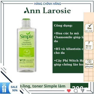 Toner Simple Kind To Skin Soothing Facial 200ml - BEAN BEAUTY