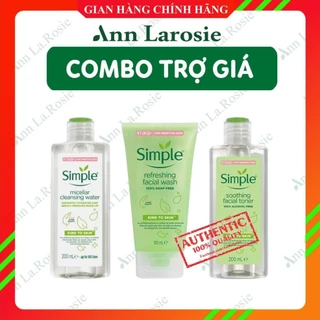 Bộ mỹ phẩm Simple 3 sản phẩm làm sạch, cân bằng da ( tẩy trang + sữa rửa mặt + toner) - ANNA COSMETICS